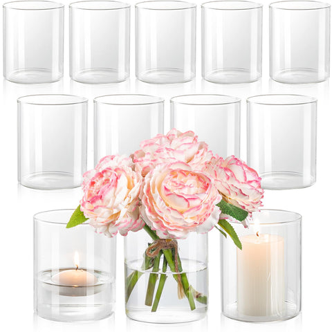 dymfadfb 12pcs glass cylinder vases for elegant wedding centerpieces and table decor
