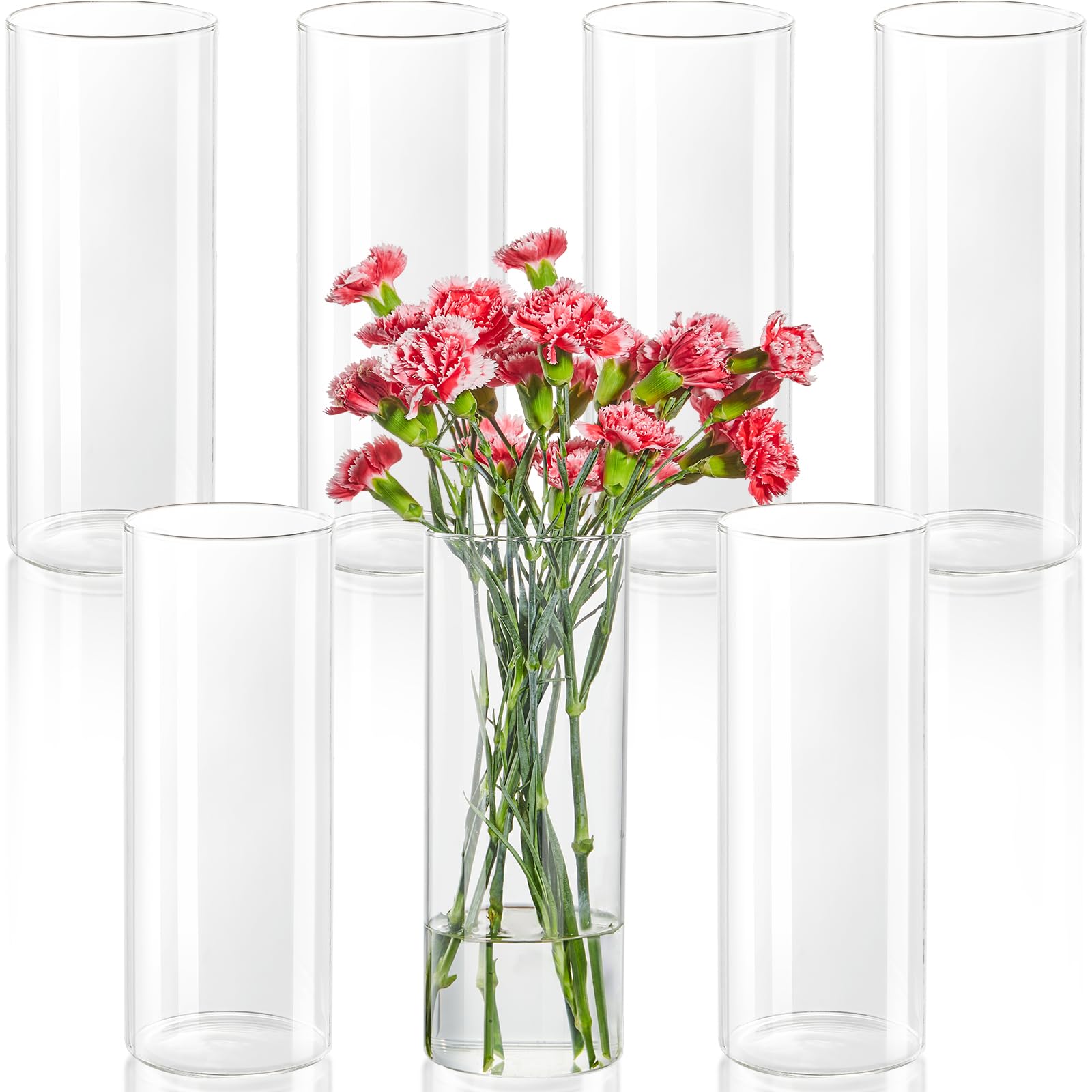 DYMFADFB 7-piece glass cylinder vases for elegant centerpieces and decor