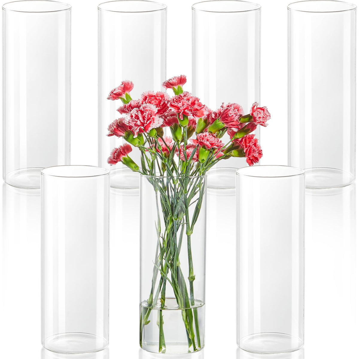 DYMFADFB 7-piece glass cylinder vases for elegant centerpieces and decor