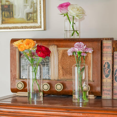 DYMFADFB 5 inch bud vase ideal for mid size bouquets and tall stems