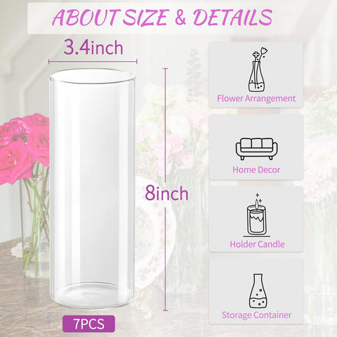 DYMFADFB clear glass vase set enhances floral arrangements with crystal transparency