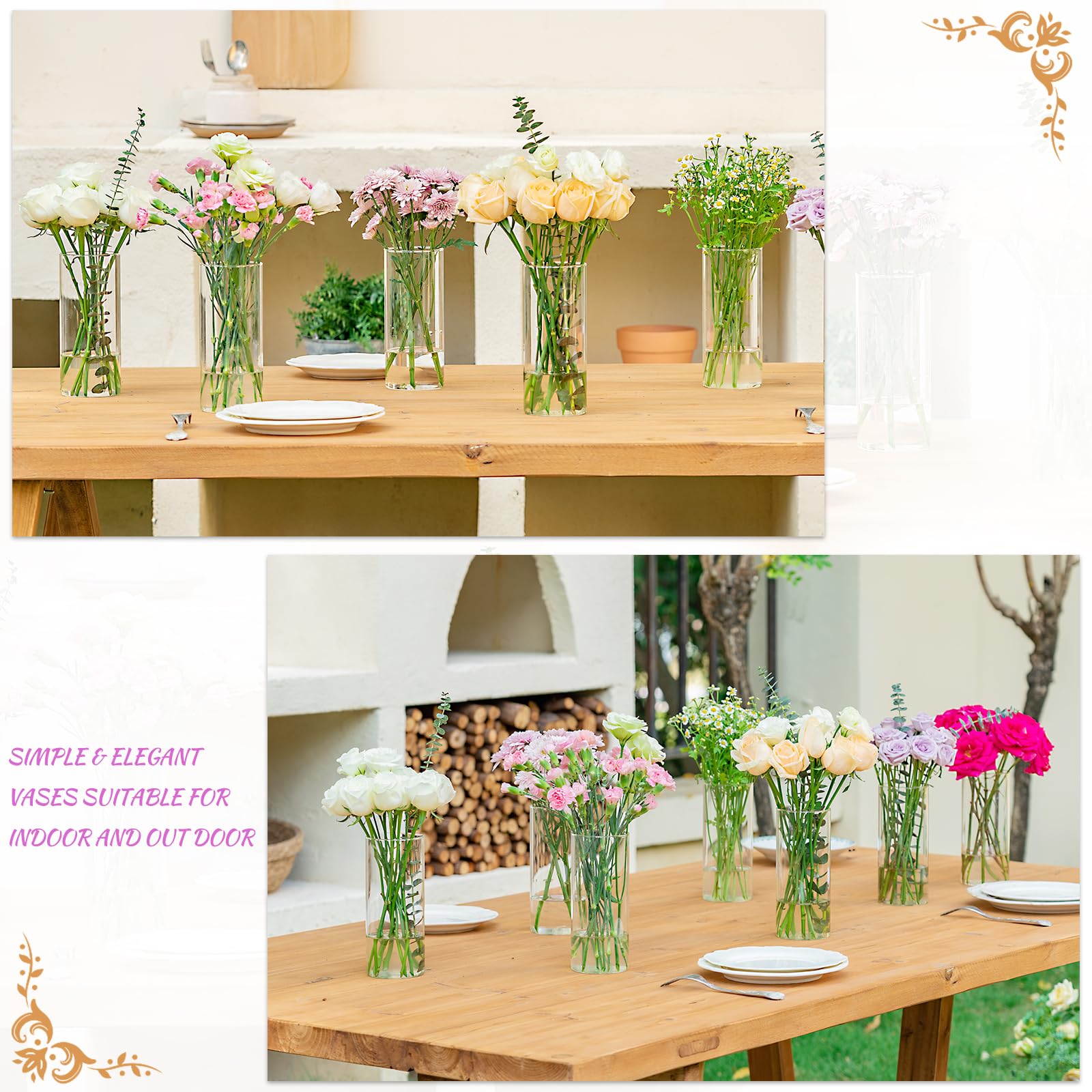DYMFADFB tall cylindrical vases perfect for weddings, parties, and home centerpieces