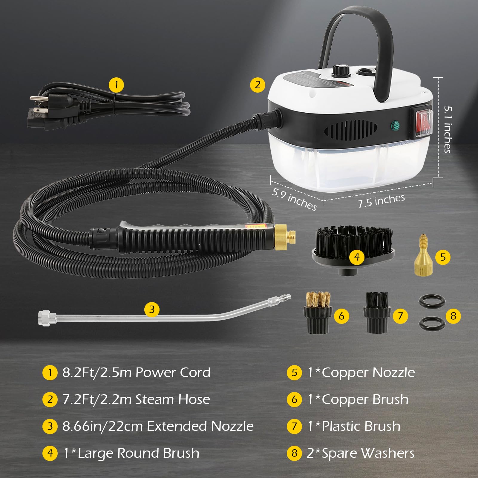 Dyna-Living steam cleaner is multipurpose for cars, floors, and furniture.