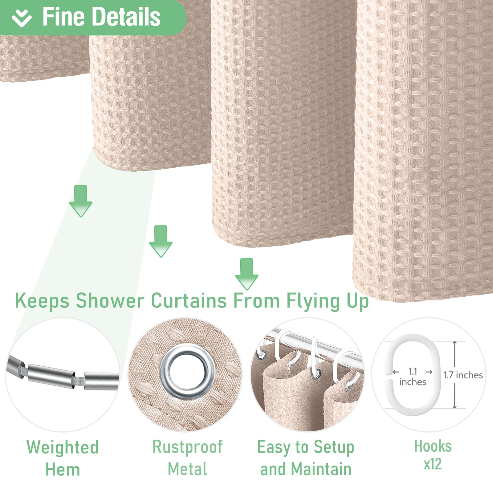 Dynamene included 12 hooks for quick installation