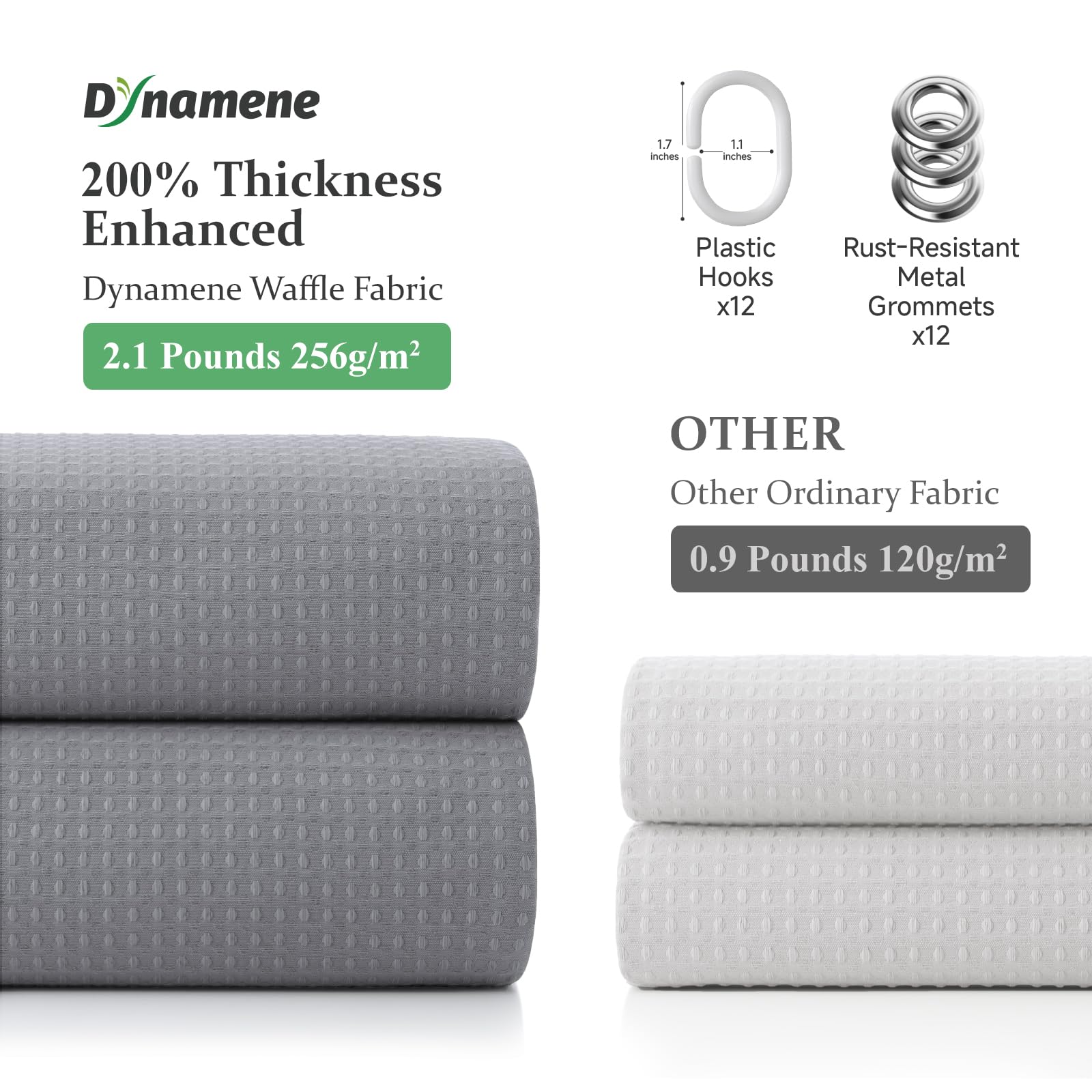 Dynamene 12 plastic hooks included for quick, secure setup.