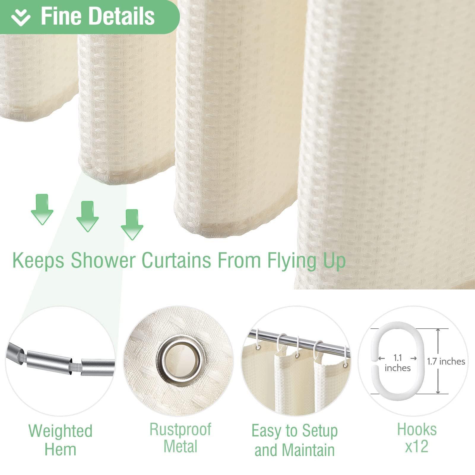 Dynamene 12 rust-resistant grommets are included for easy hanging.