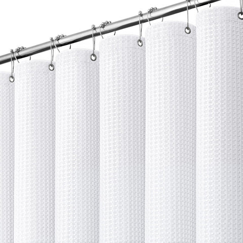Dynamene 60-inch stall shower curtain in 60x72 showing durable privacy-focused fabric