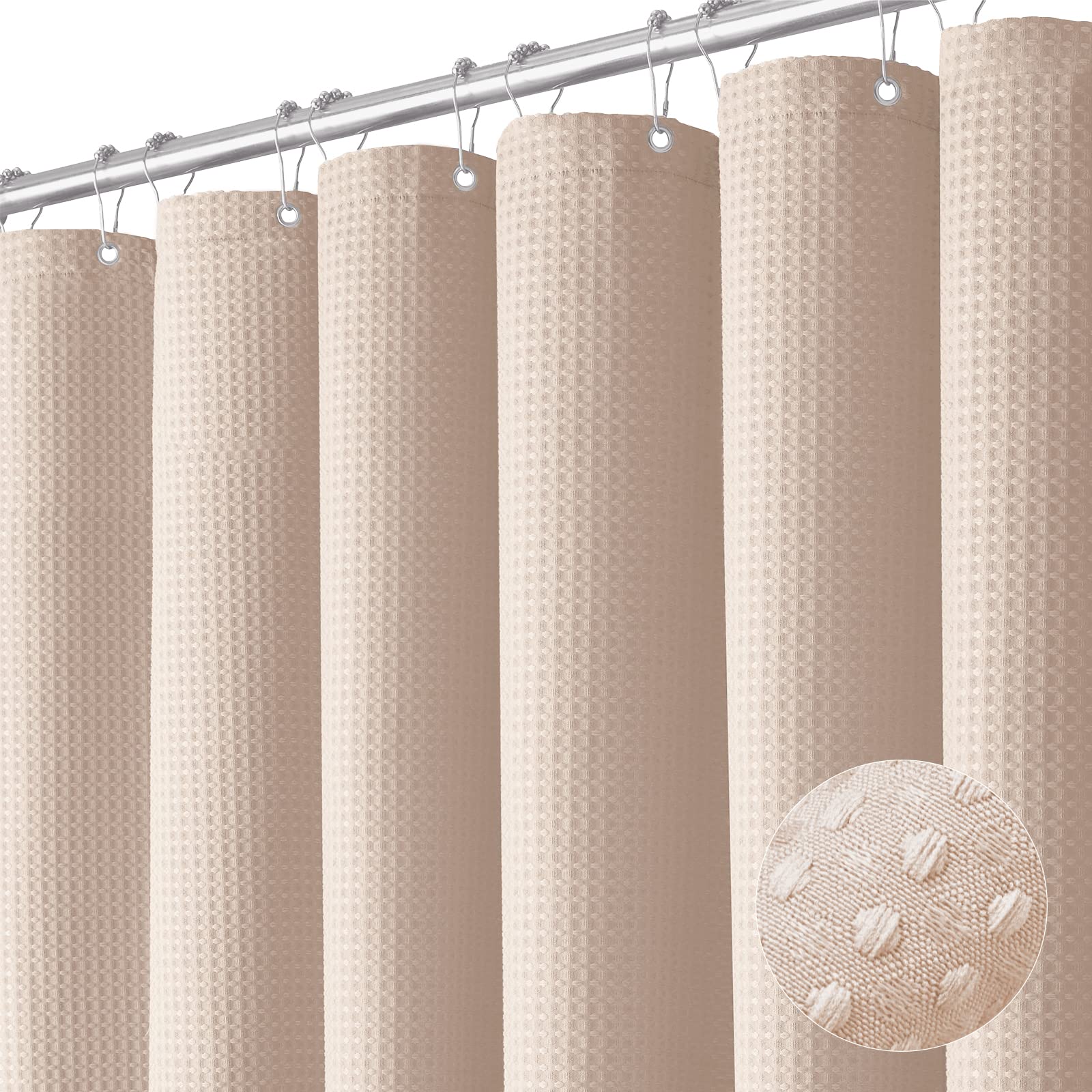 Dynamene Blush Pink waffle curtain 72x72 with weighted hem for privacy