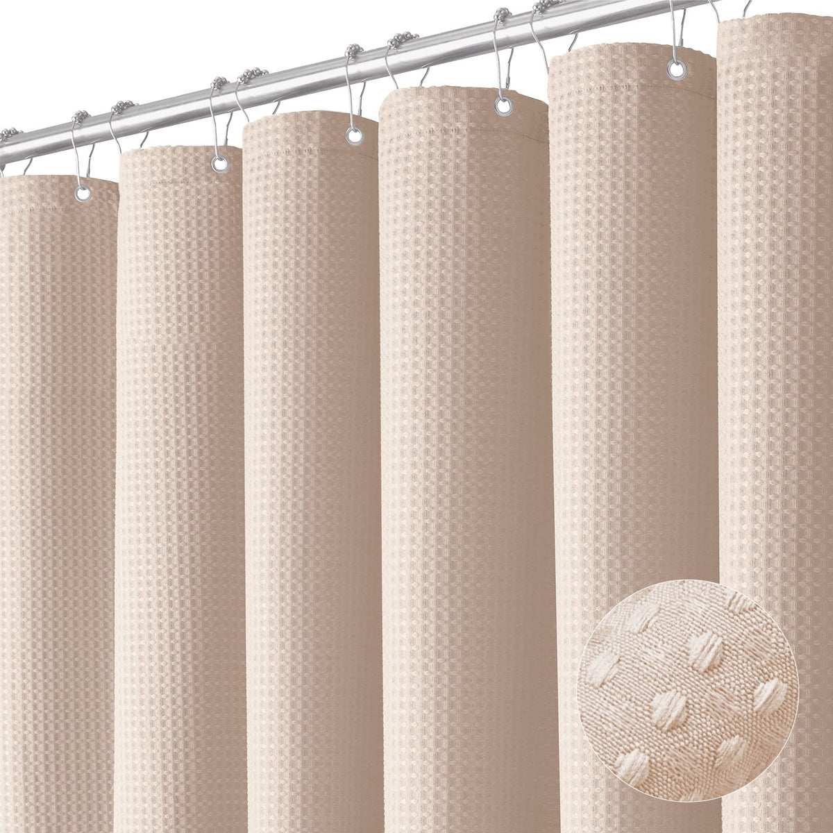 Dynamene Blush Pink waffle curtain 72x72 with weighted hem for privacy