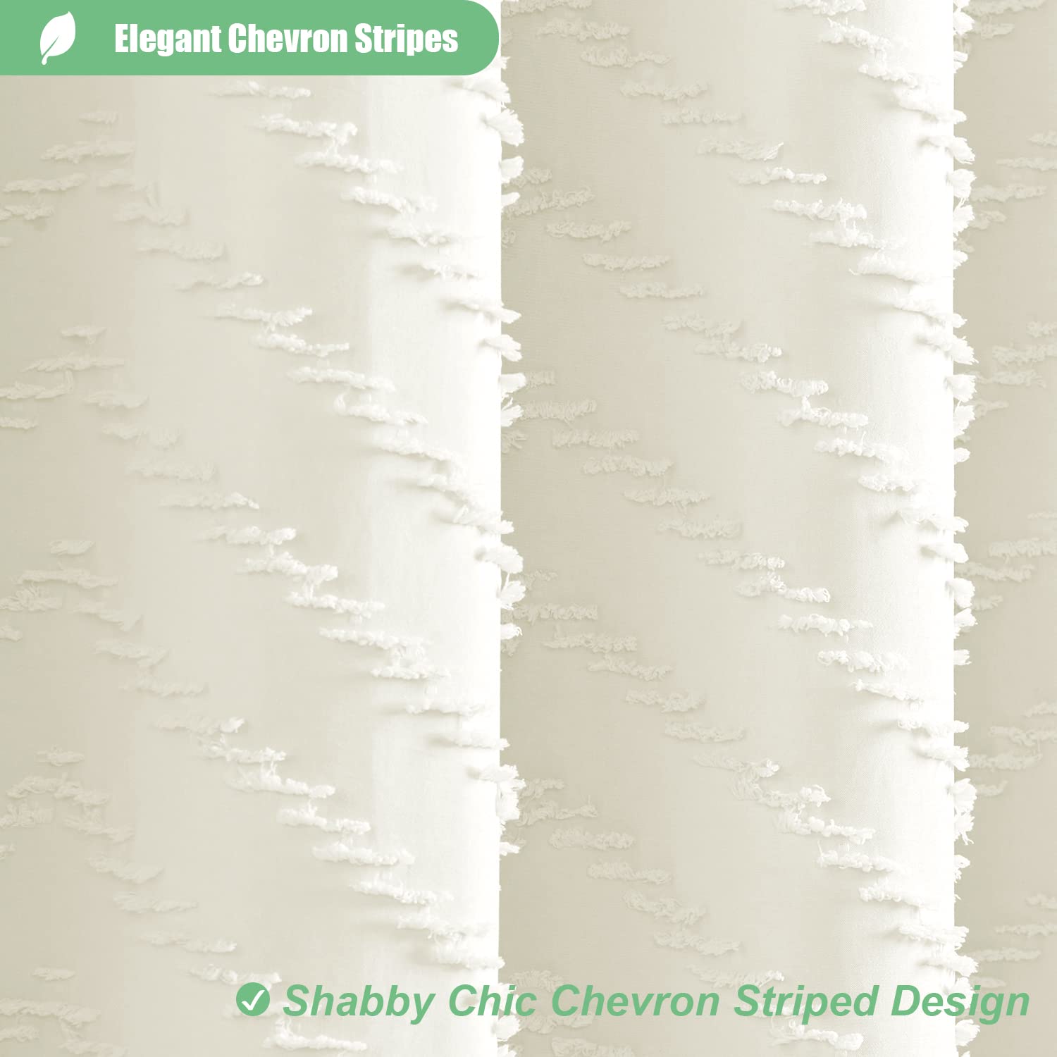 Dynamene boho tufted chevron design in cream adds chic style