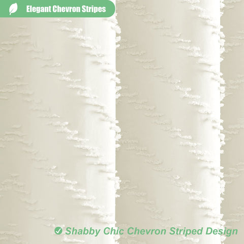 Dynamene boho tufted chevron design in cream adds chic style