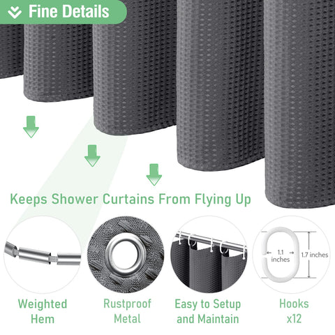 Dynamene set includes 12 plastic hooks for quick installation.