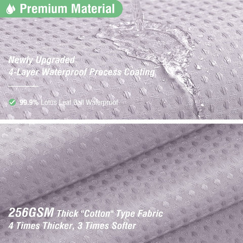 Dynamene Lavender water-repellent finish beads water on fabric.