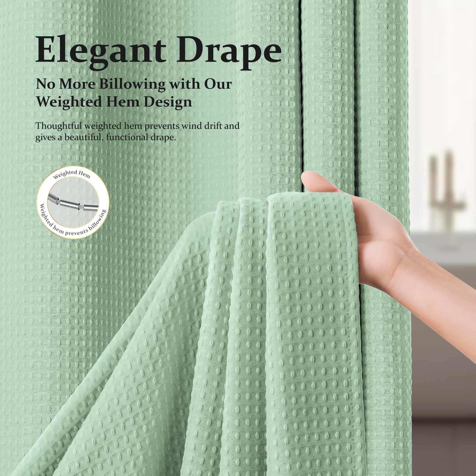 Dynamene luxury spa grade curtain demonstrates water and stain resistance in action