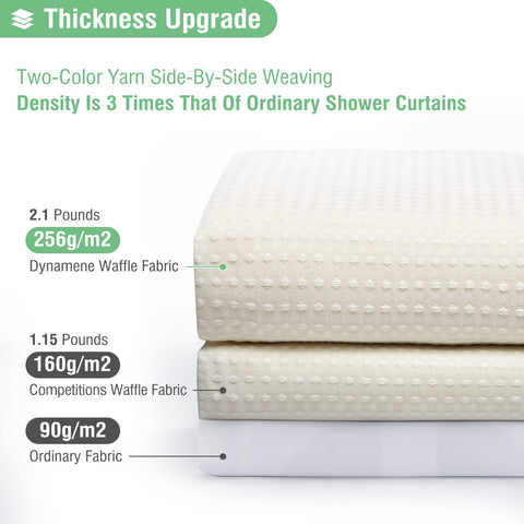 Dynamene close-up texture of waffle weave showcases plush cotton-like feel and durability.
