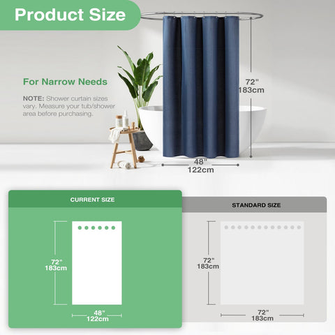 Dynamene stall fabric shower curtain with weighted hem resists billowing for stable showers.