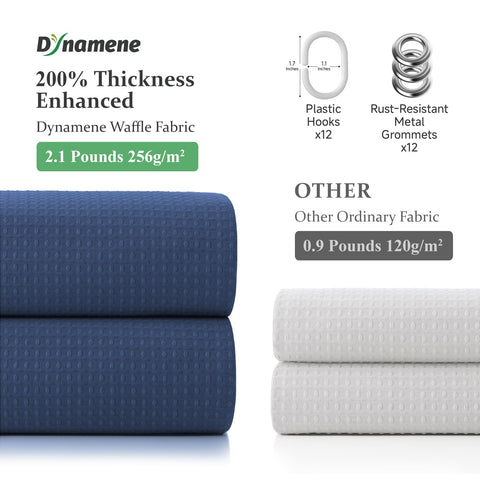 Dynamene waffle weave texture highlights privacy and light control during use.