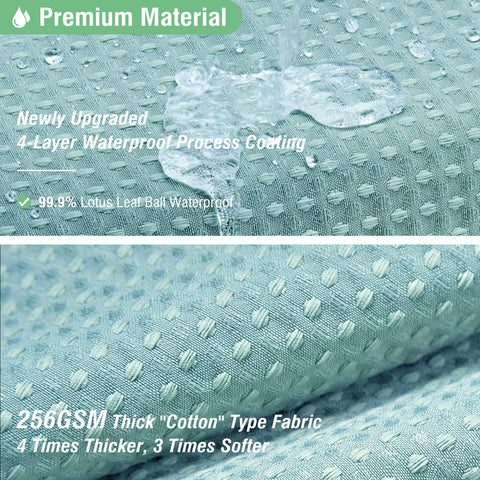Dynamene teal weighted hem prevents curtain billowing for a calm shower