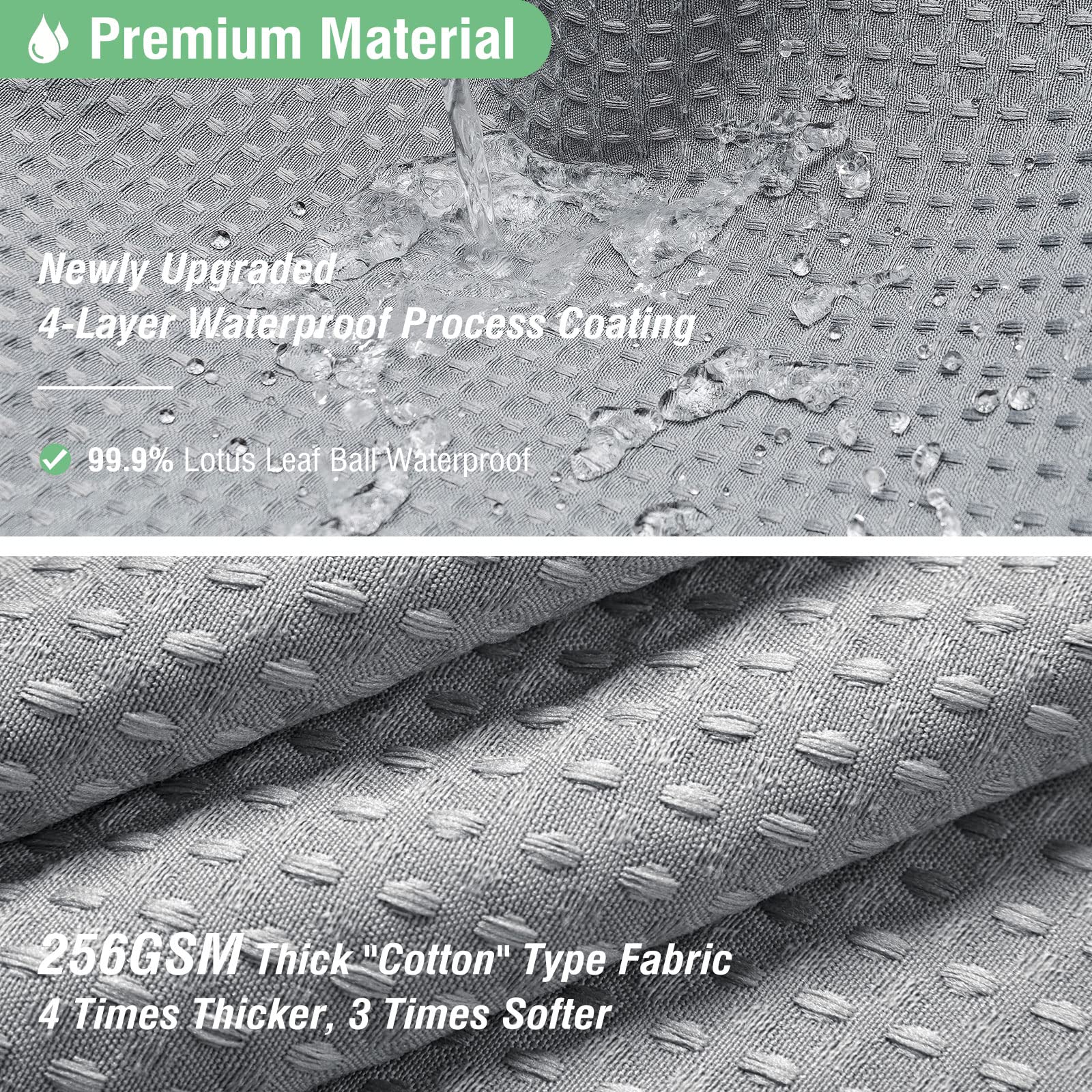 Dynamene waffle weave texture close-up shows premium cotton-like feel