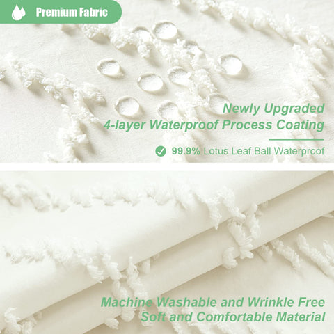Dynamene waterproof textured fabric curtain ready for bathroom use