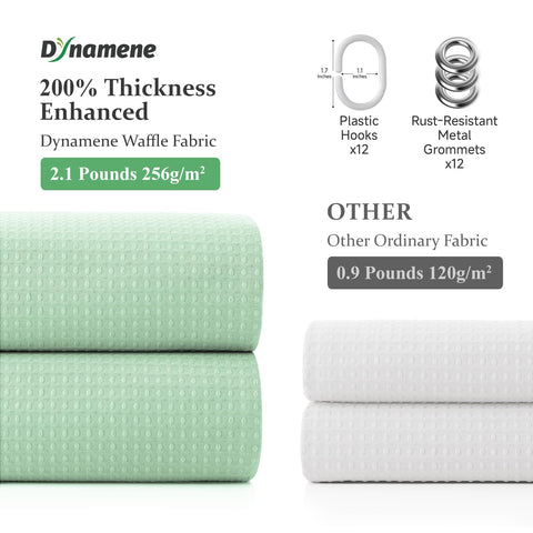 Dynamene weighted-hem design helps curtain stay put and protects privacy
