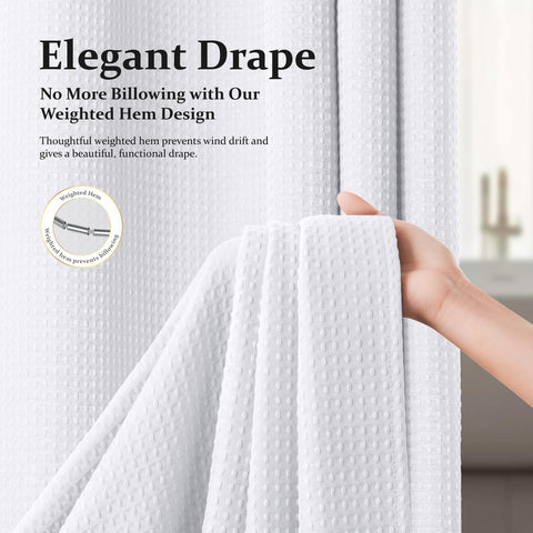 Dynamene weighted hem ensures curtain stays in place
