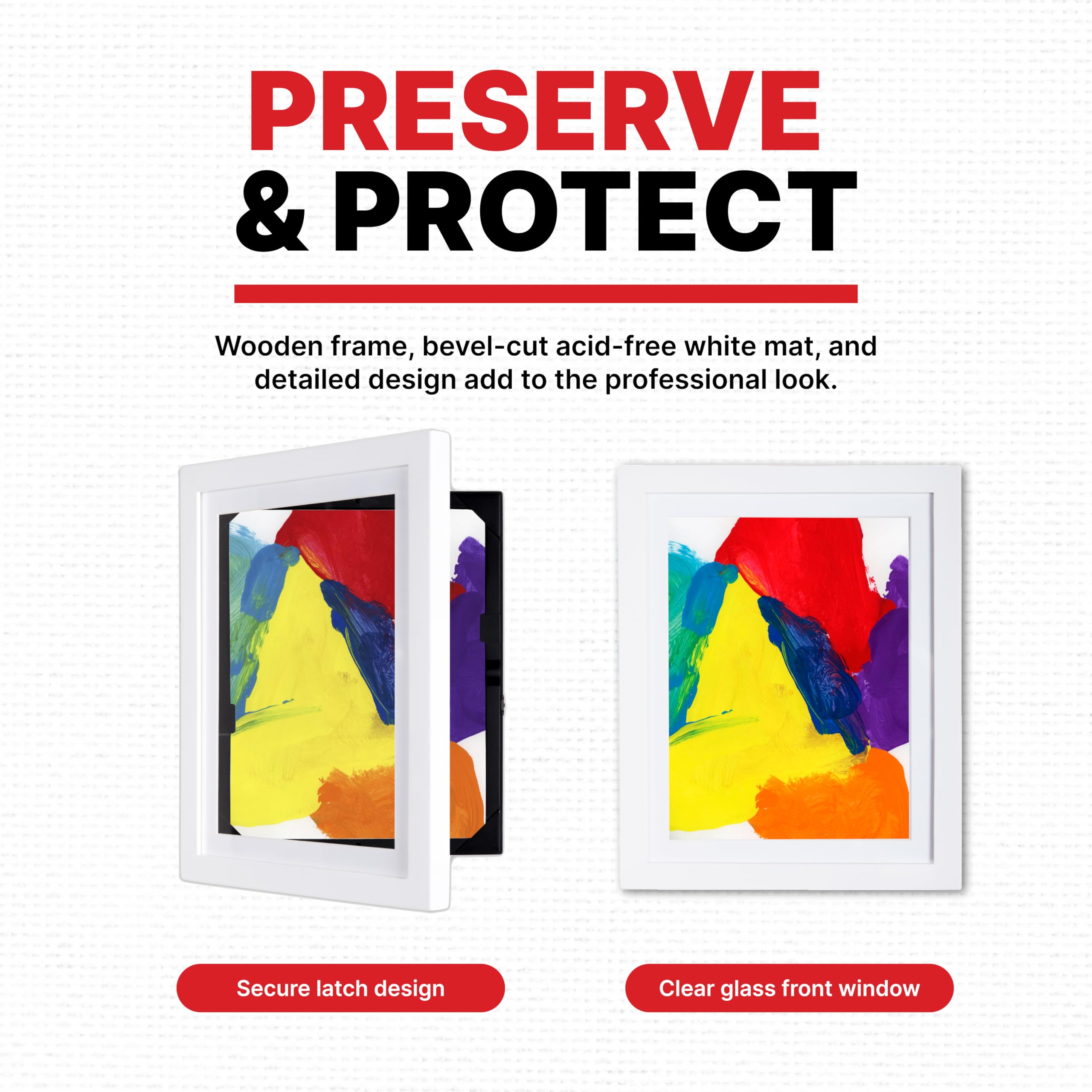 Wall mounting with EZ Clip lets you refresh the display easily.