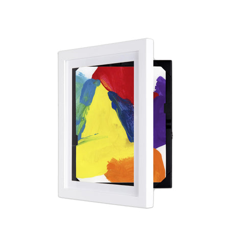 Dynamic Frames Li’l Davinci art cabinet white front view displays kid artwork clearly.