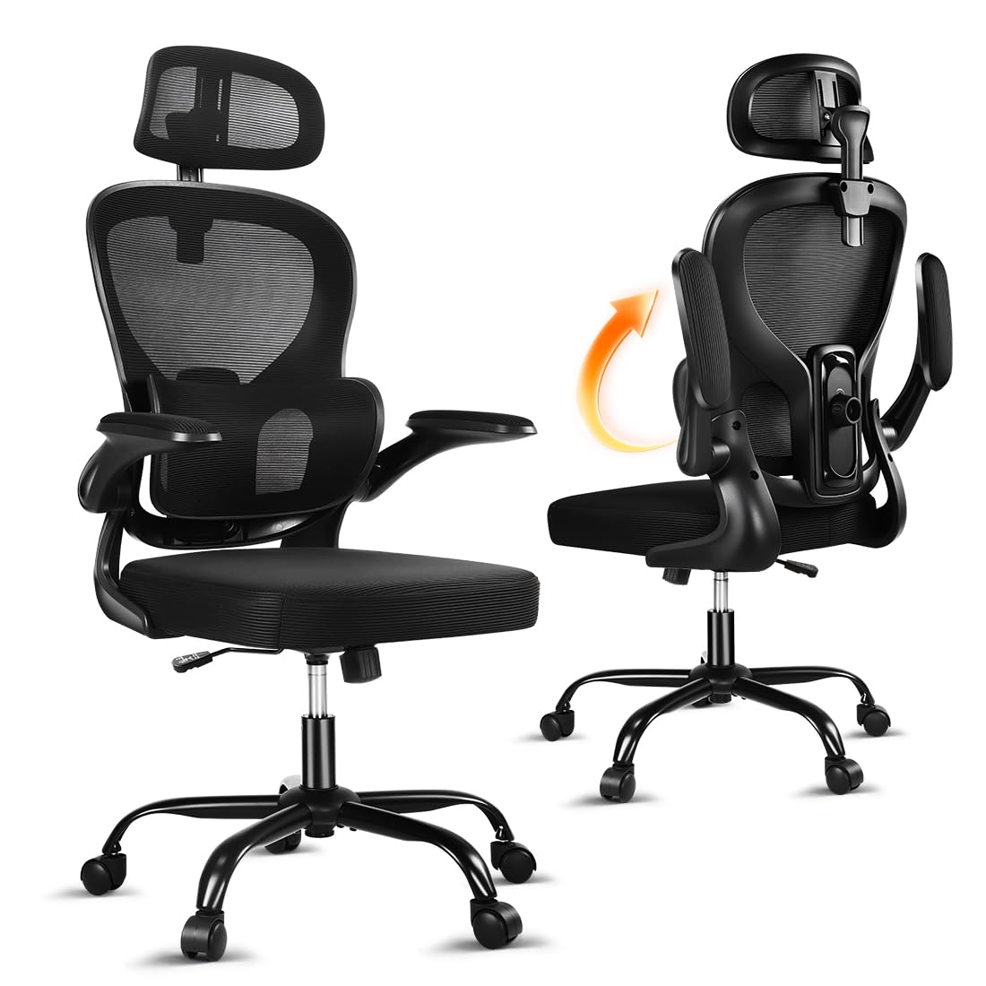 DYQKEA ergonomic office chair with adjustable lumbar support for extended work sessions.