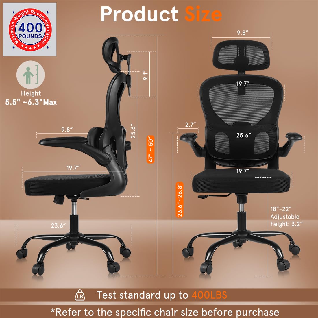 DYQKEA chair tilts 90-120 degrees for focused work or momentary relaxation.