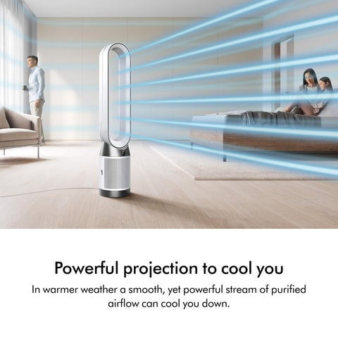 Dyson Air Multiplier technology delivering strong, smooth airflow to cool you.