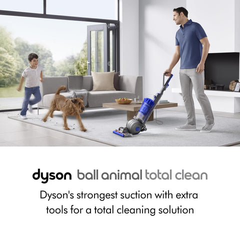 Dyson Ball Animal Total Clean upright vacuum side view for easy maneuverability.