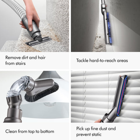 Tangle-free turbine tool by Dyson engages pet hair without tangling.