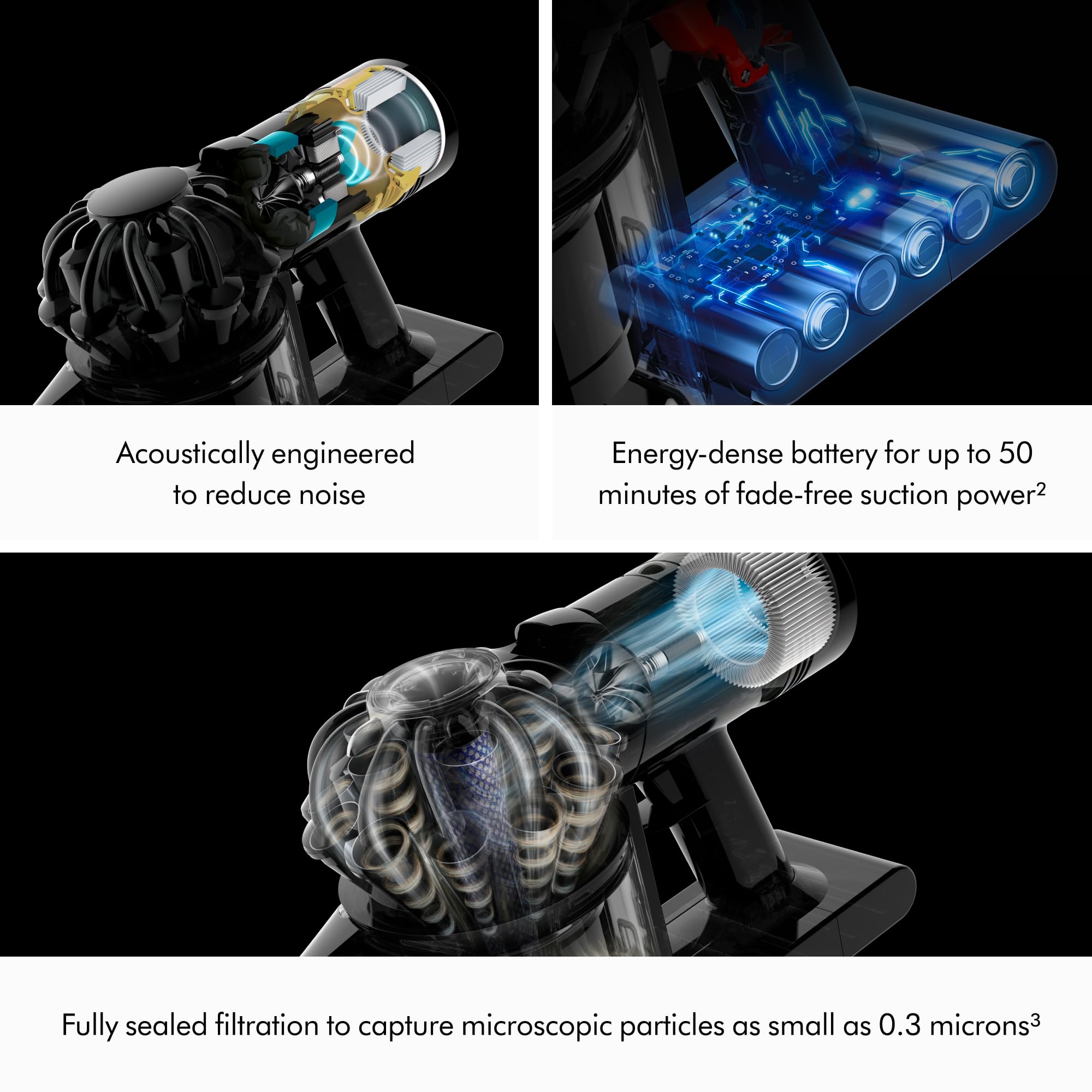 Dyson Car+Boat handheld vacuum mini motorized tool view focusing on fabric and hair cleaning power