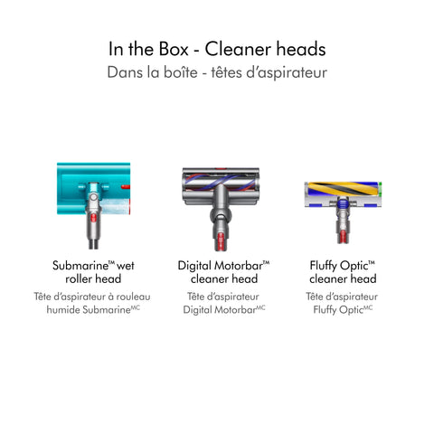 Cordless handheld transition enables cleaning high and low areas.