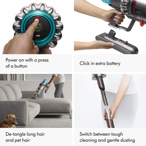 Dyson Gen5 Outsize Boost mode targets spot cleaning.