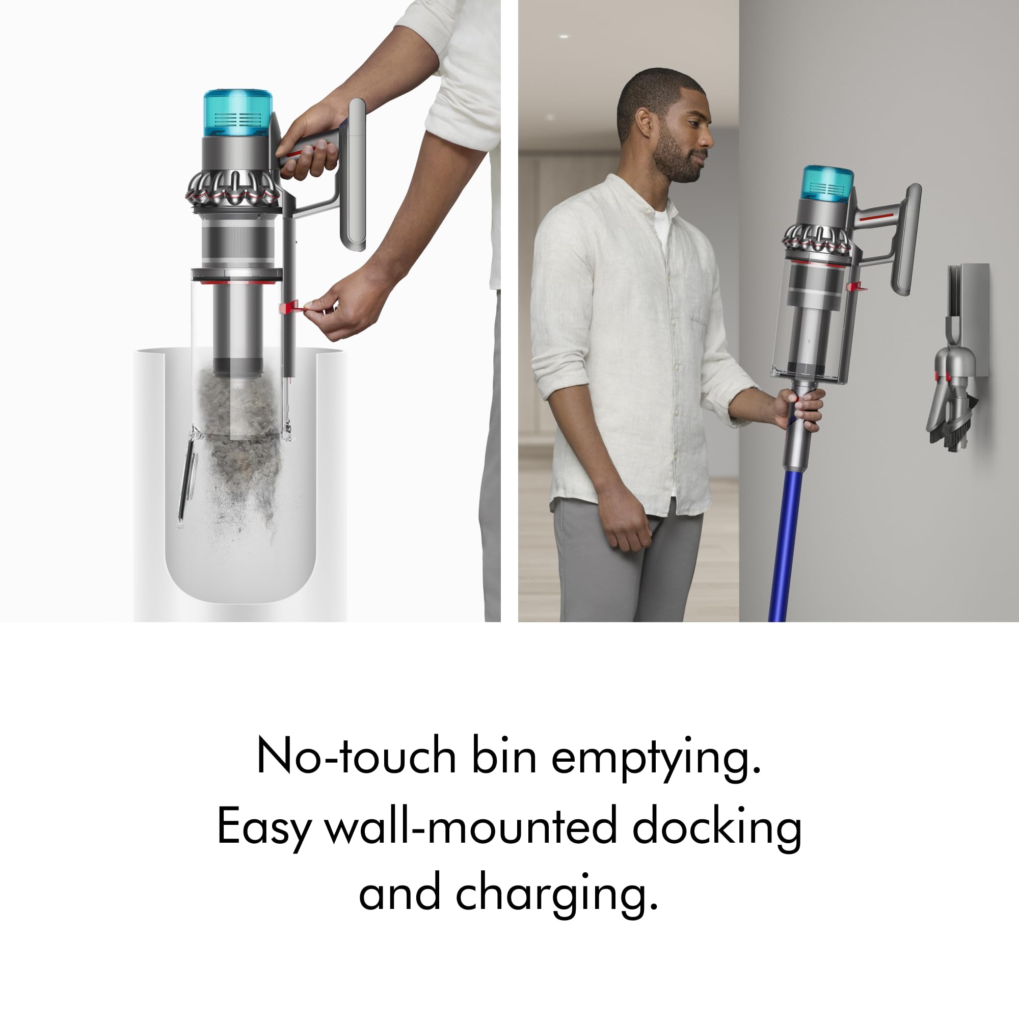 Dyson Gen5 Outsize LCD screen shows run time and alerts.