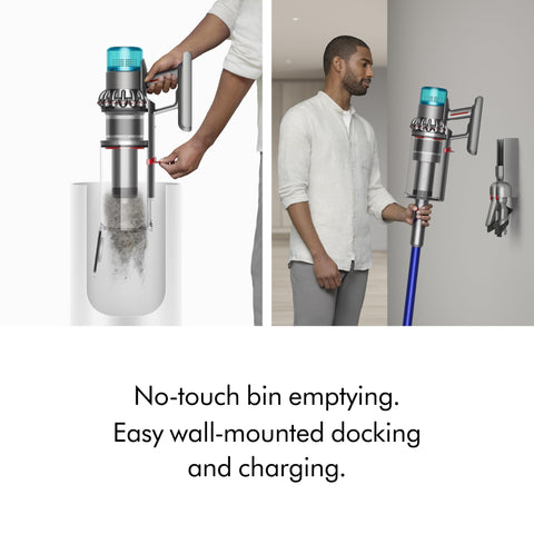 Dyson Gen5 Outsize LCD screen shows run time and alerts.