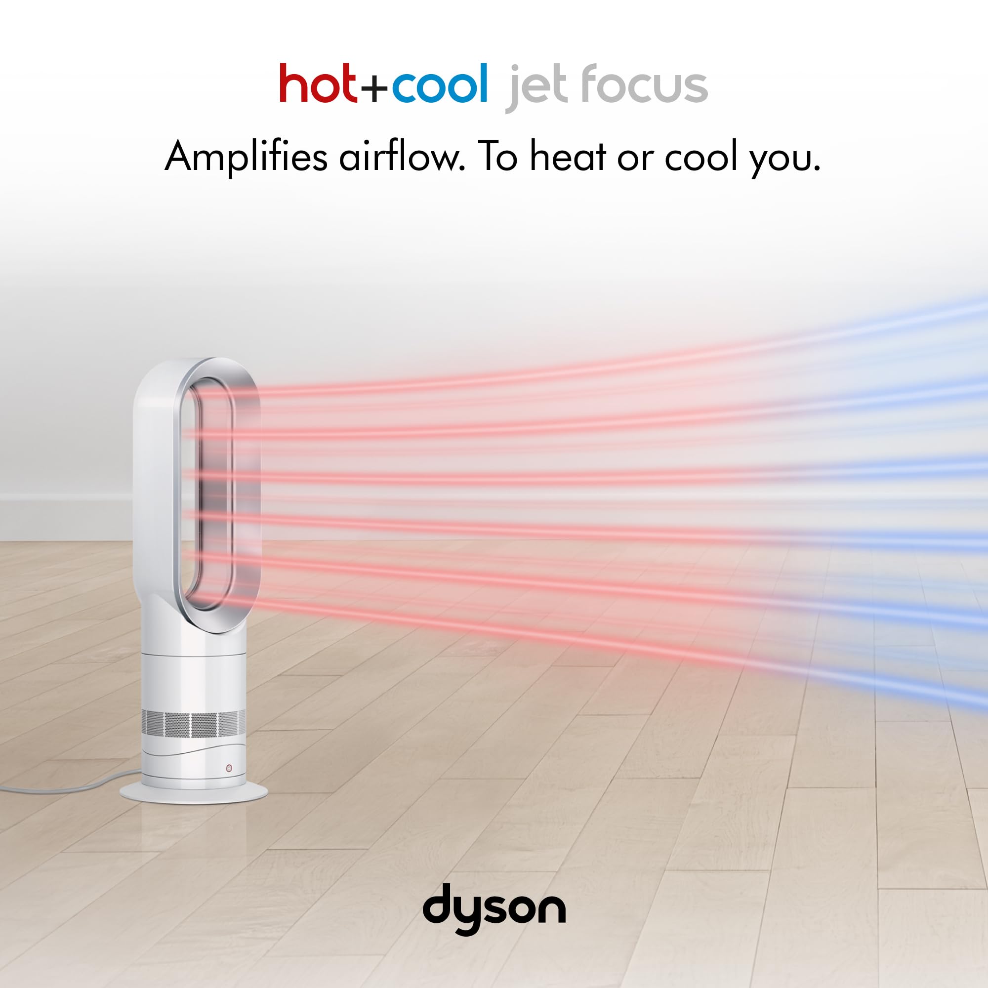 Dyson Hot+Cool AM09 Air Multiplier action delivering smooth air.