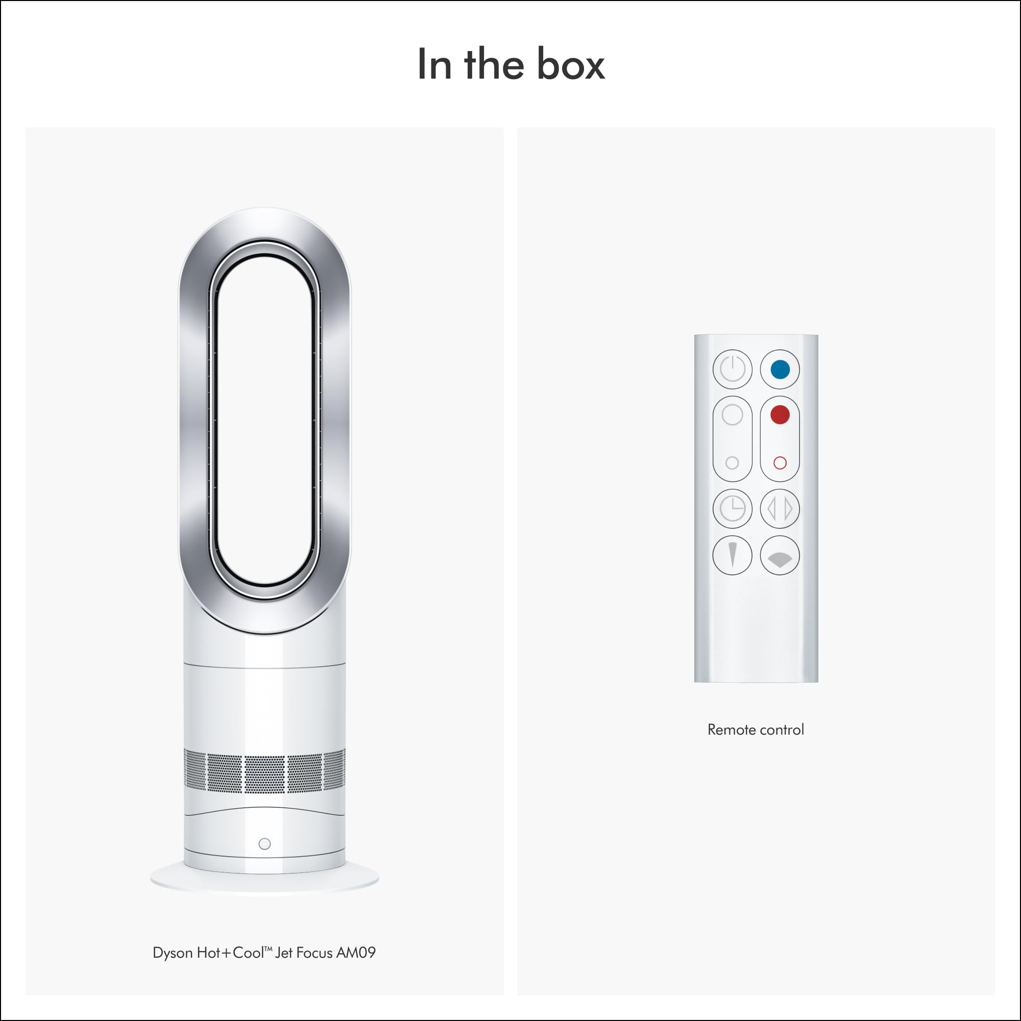 Dyson Hot+Cool AM09 focused mode for targeted warmth.