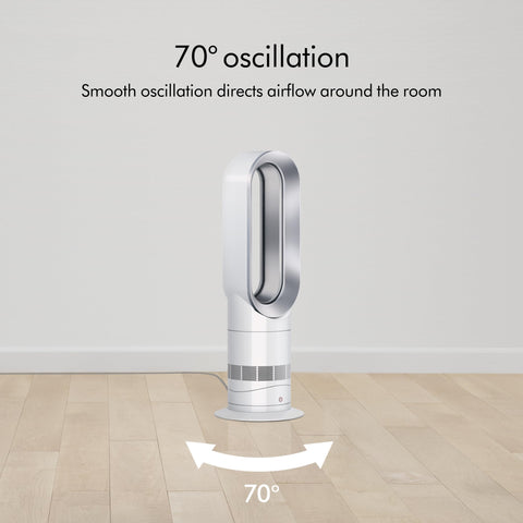 Dyson Hot+Cool AM09 remote magnetized for easy storage.