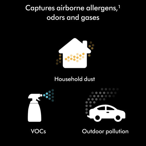 Dyson HushJet compact purifier auto-mode display shows adaptive purification.
