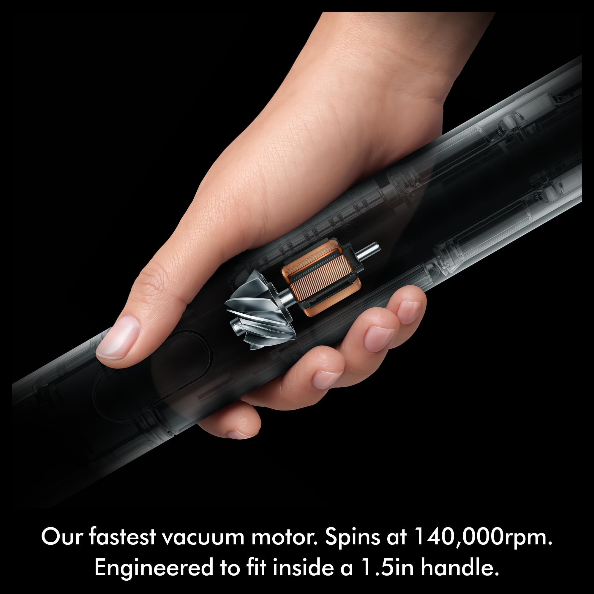 Dyson PencilVac Fluffycones with four conical brushes reduces tangling.