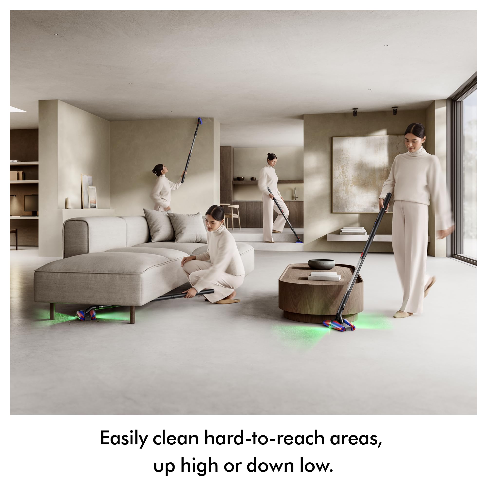 Dyson PencilVac Fluffycones weighs under 4 lbs for effortless cleaning.