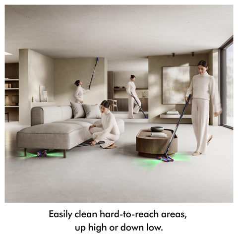 Dyson PencilVac Fluffycones weighs under 4 lbs for effortless cleaning.