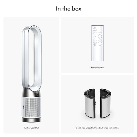 Dyson Purifier Cool PC1 350-degree oscillation directs air around the room.