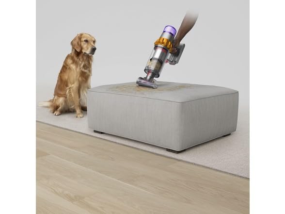 Dyson V15 Detect cordless handheld conversion enables easy above-floor cleaning.