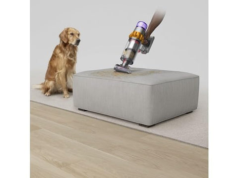 Dyson V15 Detect cordless handheld conversion enables easy above-floor cleaning.