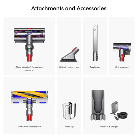 Dyson V15 Detect Plus Hair screw tool captures long hair and pet hair quickly.