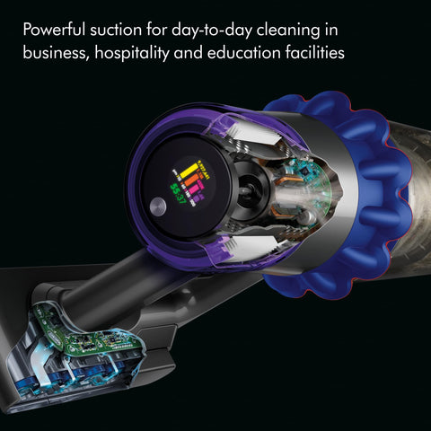 Dyson V15 Detect Pro advanced filtration traps ultrafine particles.